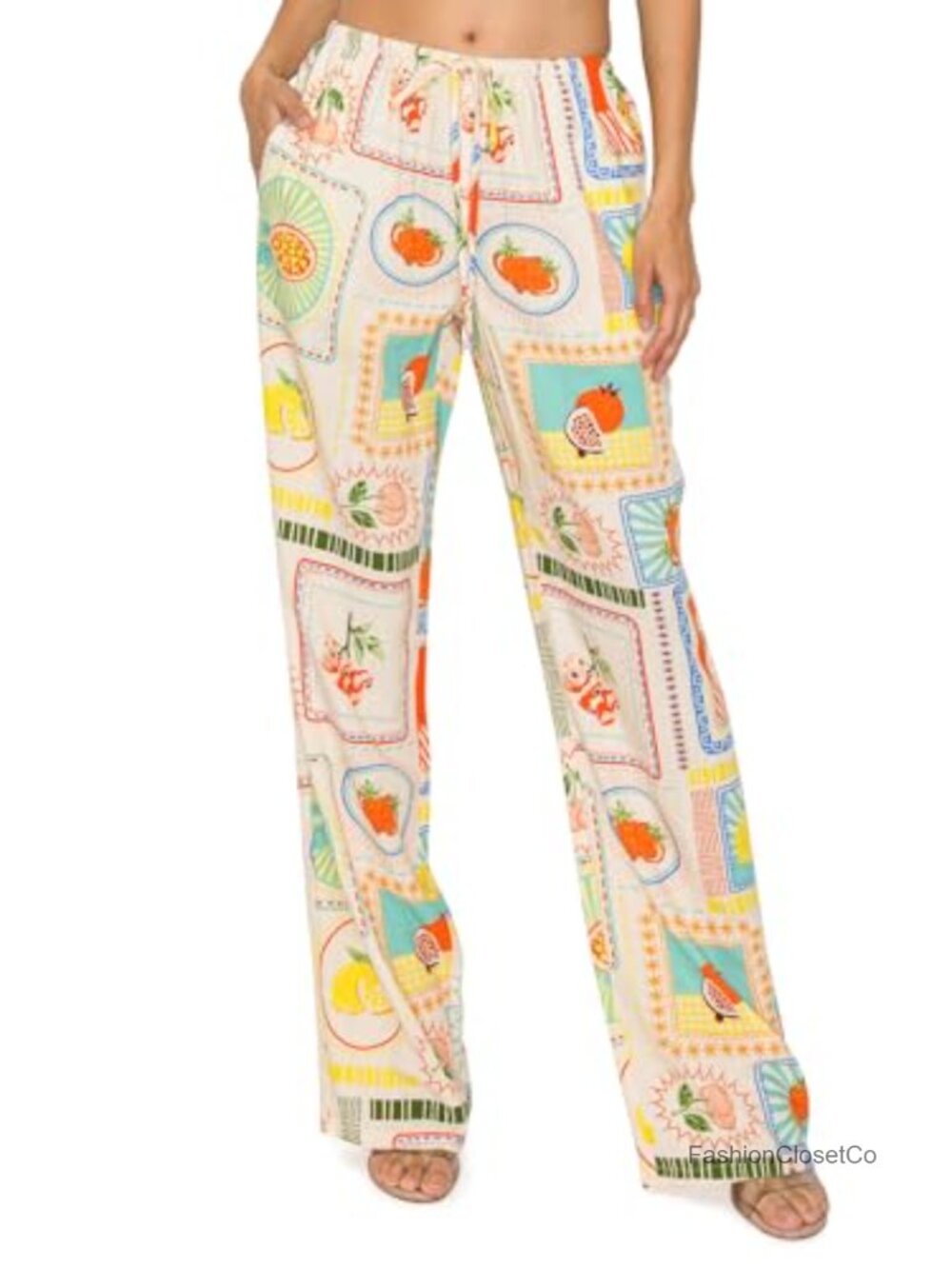 Wide Leg Linen Blend Pants with Pockets 30" Inseam